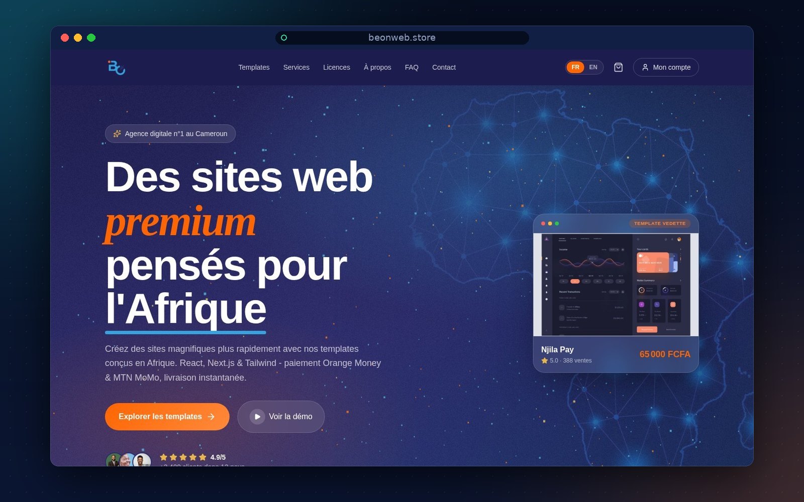 BEONWEB Templates — aperçu