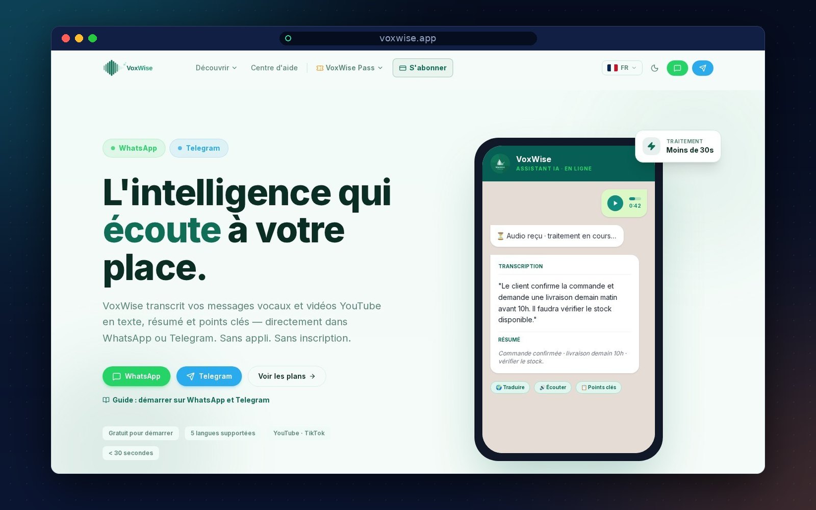 VoxWise — aperçu