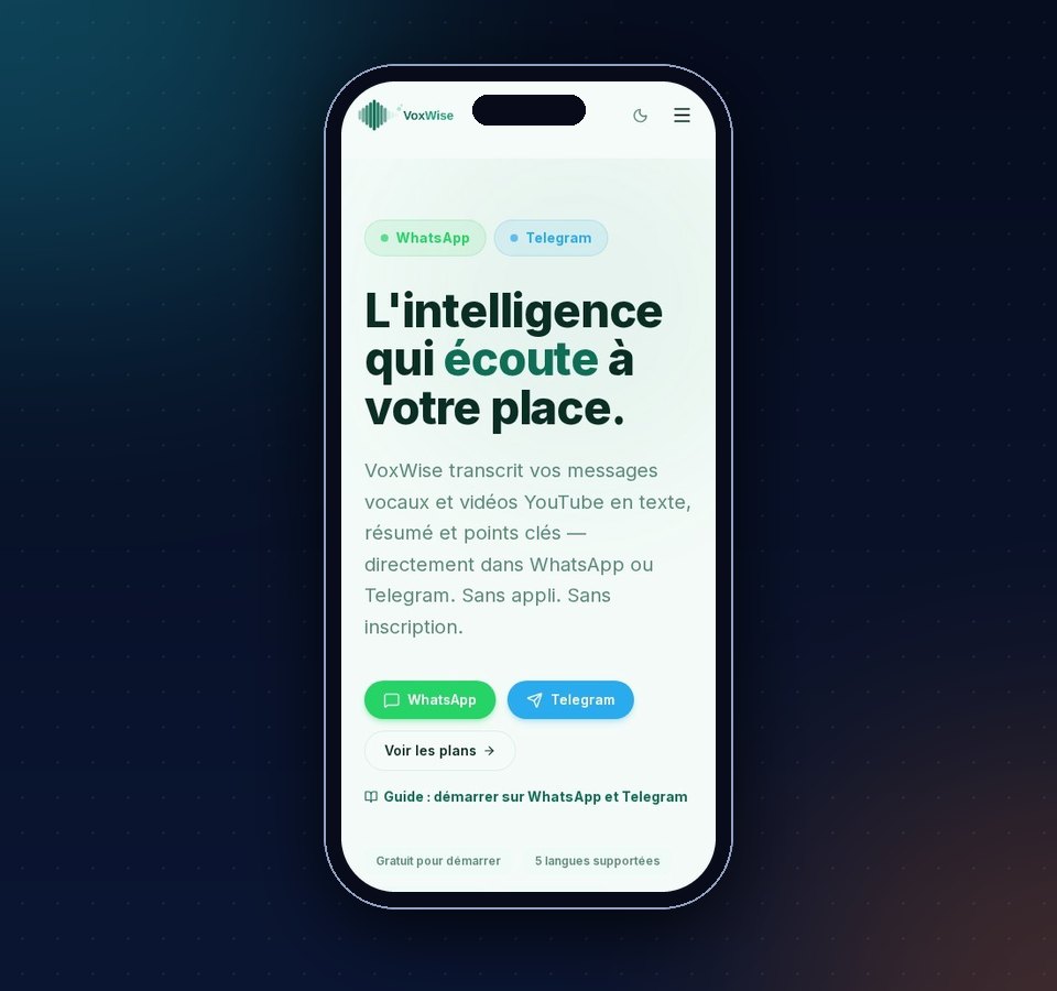 VoxWise — aperçu